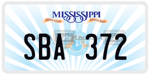 SBA372  license plate in MS