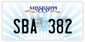 SBA382  license plate in MS