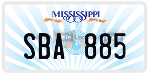 SBA885  license plate in MS