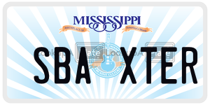 SBAXTER  license plate in MS