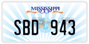SBD943  license plate in MS