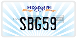 SBG59  license plate in MS