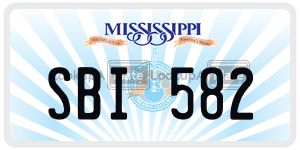 SBI582  license plate in MS