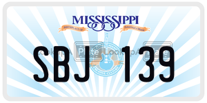 SBJ139  license plate in MS