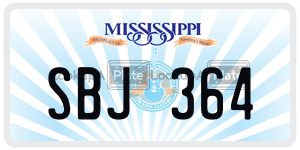 SBJ364  license plate in MS
