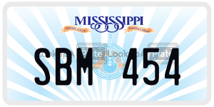 SBM454  license plate in MS