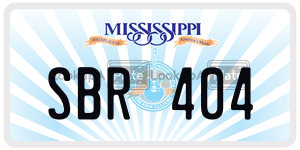 SBR404  license plate in MS