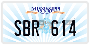 SBR614  license plate in MS