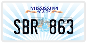 SBR863  license plate in MS