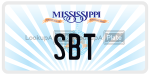 SBT  license plate in MS