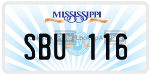 SBU116  license plate in MS