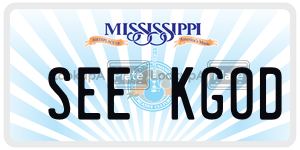 SEEKGOD  license plate in MS