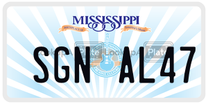 SGNAL47 license plate in Mississippi