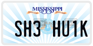SH3HU1K  license plate in MS