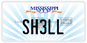 SH3LL  license plate in MS