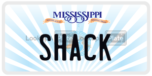 SHACK  license plate in MS