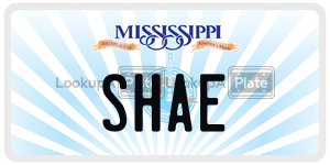SHAE  license plate in MS
