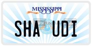 SHAUDI  license plate in MS