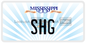 SHG  license plate in MS