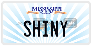 SHINY  license plate in MS