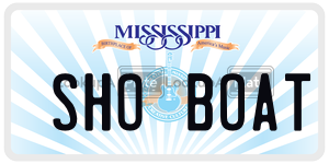 SHOBOAT license plate in Mississippi