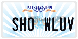 SHOWLUV  license plate in MS