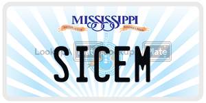 SICEM  license plate in MS