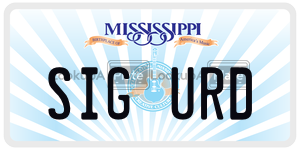 SIGURD  license plate in MS
