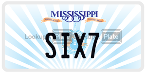 SIX7  license plate in MS