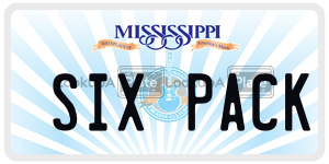 SIXPACK  license plate in MS
