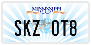 SKZOT8  license plate in MS