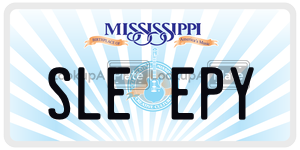 SLEEPY  license plate in MS