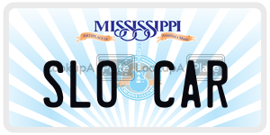 SLOCAR license plate in Mississippi