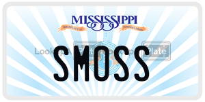 SMOSS  license plate in MS