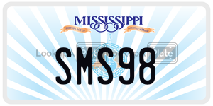 SMS98  license plate in MS