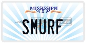 SMURF  license plate in MS