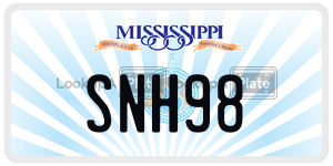 SNH98  license plate in MS