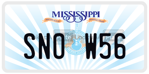SNOW56 license plate in Mississippi