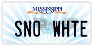 SNOWHTE  license plate in MS