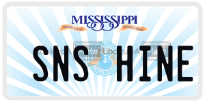 SNSHINE  license plate in MS