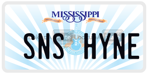 SNSHYNE  license plate in MS