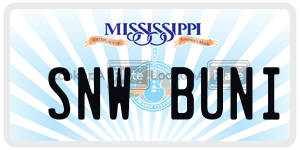 SNWBUNI  license plate in MS