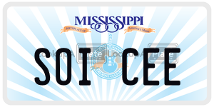 SOICEE  license plate in MS