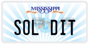 SOLDIT  license plate in MS