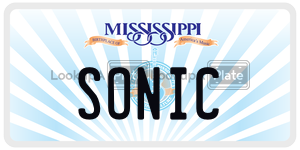 SONIC  license plate in MS
