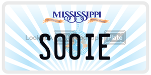 SOOIE license plate in Mississippi