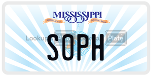 SOPH  license plate in MS