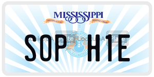 SOPH1E  license plate in MS