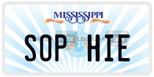 SOPHIE  license plate in MS