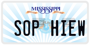 SOPHIEW  license plate in MS